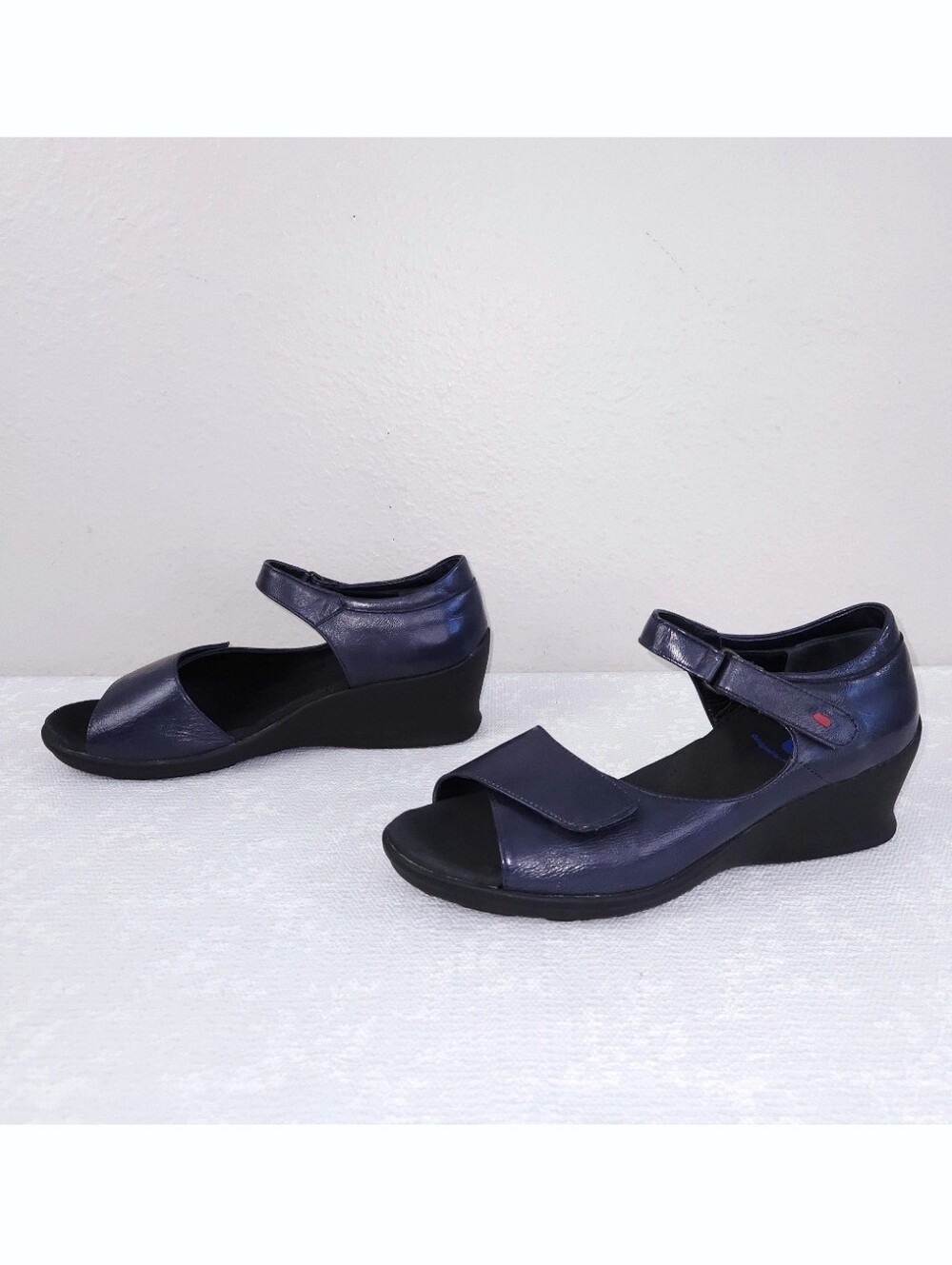 WOLKY Wedge Heeled Sandals EU 41 Blue Open Toe Pumps